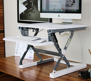 Arise Deskalator Sit/Stand Monitor Riser in White - Medium