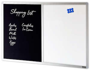 Combination Porcelain Enamel Whiteboard and Chalkboard - 10 Sizes