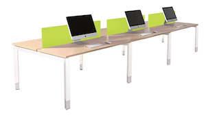 Oblique 6 Person Back to Back Height Adjustable Desk
