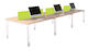 Oblique 6 Person Back to Back Height Adjustable Desk