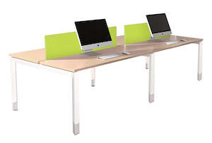 Oblique 4 Person Back to Back Height Adjustable Desk