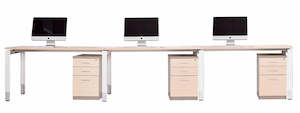 Sit Stand Solutions: Oblique 3 Person Straight Height Adjustable Desk