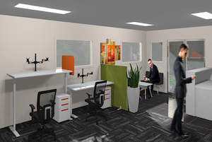 Sit Stand Solutions: Duo Electric Sit/Stand Height Adjustable Desk Package