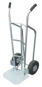 Trolleys: High Capacity Heavy Duty Zinc-plated Hand Trolley with Pneumatic Wheels
