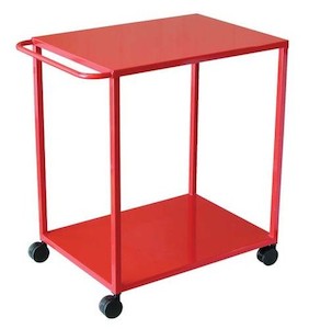 Trolleys: Two Level Steel Shelf Trolley - with Flat Shelves