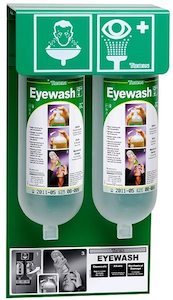 Eyewash First Aid: Tobin Eyewash in Wall-mounting Stand with 2 Bottles