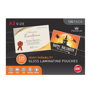 Business Machines Accessories: GBC Signature A3 125 Micron Laminating Pouches 100PK
