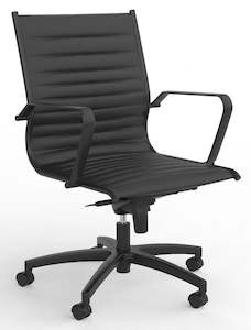 Metro Executive Chair in Black PU Leather with Black Frame - Midback & Highback