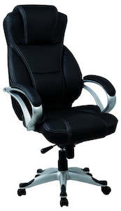 Executive And Boardroom Chairs: Darth Highback Executive Chair in Black PU Leather