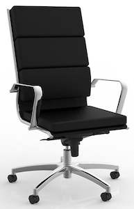 Executive And Boardroom Chairs: Moda Highback Executive Chair in Black Leather