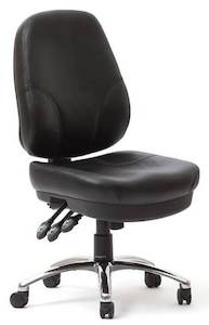 Plymouth 3 Lever Executive Chair in Black Leather