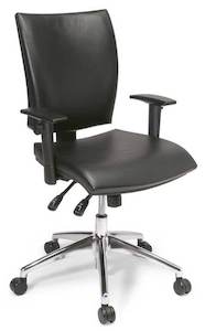 Edge 2 Lever Midback Executive Chair in Black Leather
