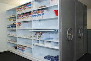 Mechanically Assisted Mobile Shelving