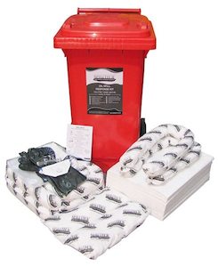 Oil Spill Kit with Wheelie Bin - 120 Litres