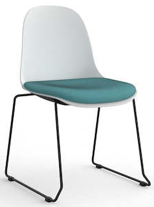 Barstools Cafeteria Seating: Willow Visitor Chair with Padded Seat - 3 Shell Colours