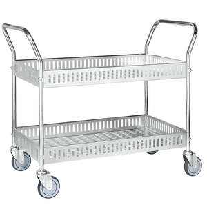 Mesh Steel 2 Level Basket Trolley