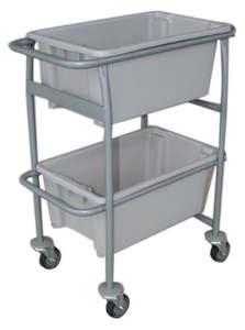 Double Plastic Bin Trolley