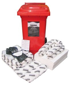 Spill Kits Spill Containment: Oil Spill Kit with Wheelie Bin - 240 Litres