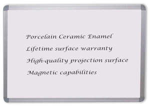 Porcelain Enamel Single-sided Whiteboard (NZ Made) - 20 Sizes