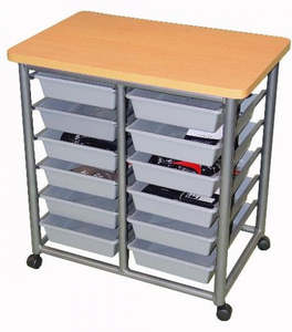 Bin Basket Trolleys: Hi-Lite 12 Tote Plastic Bin Trolley