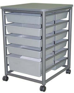 Plastic Tray Tote Bin Trolley - 3 Sizes