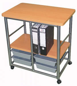 Bin Basket Trolleys: Hi-Lite 4 Tote Plastic Bin Trolley