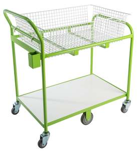 Large Single Basket Trolley with Melteca Shelf