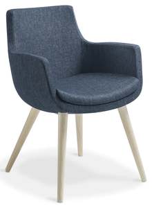 Clearance Sale: Ferne Visitor Chair with Timber Legs - 2 Colour Options