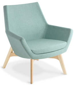 Clearance Sale: Eton Visitor Chair with Timber Base - Midback and Highback and 2 Colour Options