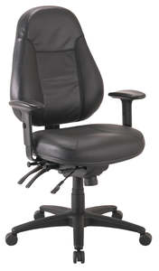 Buro Persona 24/7 Executive Office Chair in Black Leather - 2 Base Options