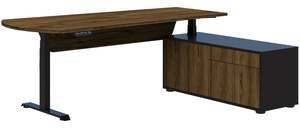 Sit Stand Solutions: Summit ll Electric Height Adjustable Executive Desk with Right Side Cabinet