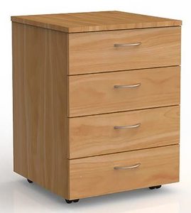 Storage: Ergoplan 4 Drawer Lockable Desk Mobile in Tawa
