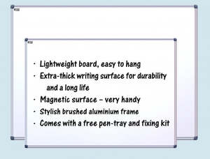 Whiteboards 1: WITAX Acrylic Single-sided Whiteboard - 3 Sizes