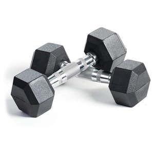 Sports Outdoors: Rubber Encased Hex Dumbbell Hand Weight 2 X 10kg