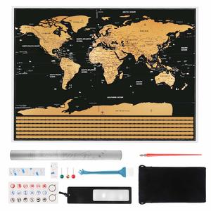 Stationary Office: Scratch Off World Map Deluxe Set with Accessories - Explore & Remember Forever