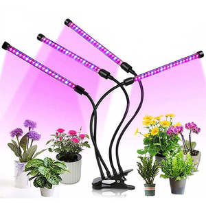 4 Head LED Plant Grow Light with Clip Base