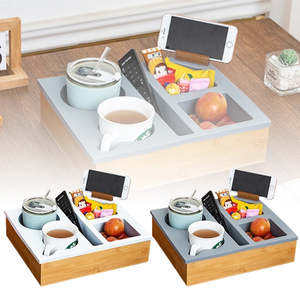 Kitchen Serveware: Couch Cup Holder Tray with Rotatable Phone Holder