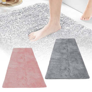 Home Decor Door Mats: Fluffy Shaggy Floor Mat for Bathroom