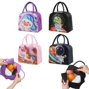 Feeding Nursing Kids Lunch Boxes: Kids Cute 3D Cartoon Insulated Lunch Bag
