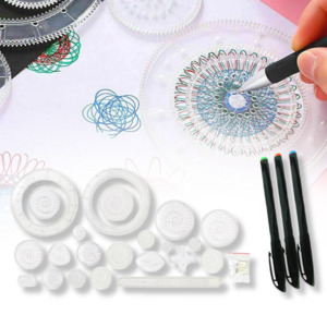 Art Craft Photos Drawing Supplies: 27-Piece Original Spirograph Design Set