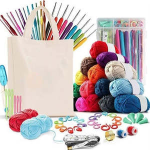 73-Piece Yarn Balls & Tote Bag Crochet Kit