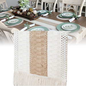 Home Living Kitchen Barware Tableware: Macrame Table Runner with Tassels