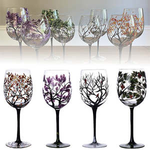 Home Living Kitchen Barware Tableware: Four Seasons Tree Wine Glass