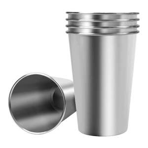 Home Living Kitchen Barware Tableware: Stainless Steel Shatterproof Cups - 5 Pack
