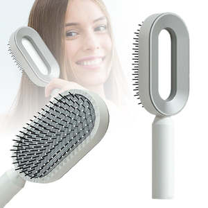 Self-Cleaning Hair Comb with Holder