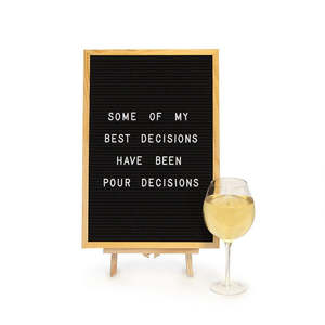 Large Black Felt Letter Board with Oak Frame and 370 Letters