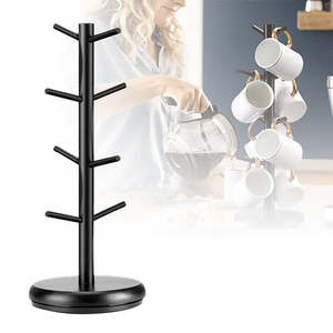 Home Living Kitchen Foodwrap Storage: 360-Rotating Mug Holder with 8 Hooks