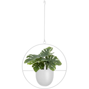 Minimalist Metal Plant Hanger Round Shape - White