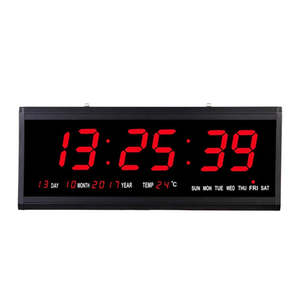 Jumbo LED Clock with Calendar & Temperature