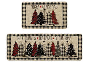 Christmas Non-Slip Kitchen Floor Mats - 2 Set